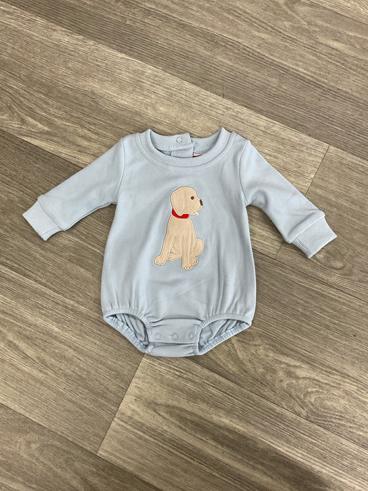 Banana Split Puppy Applique Boy Bubble