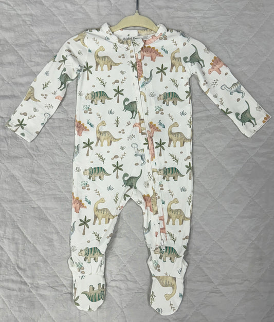 AD Sweet Baby Dinos Zipper Footie