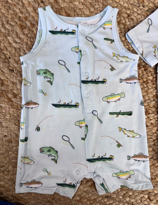 AD Fishing Sleeveless Shortie Romper