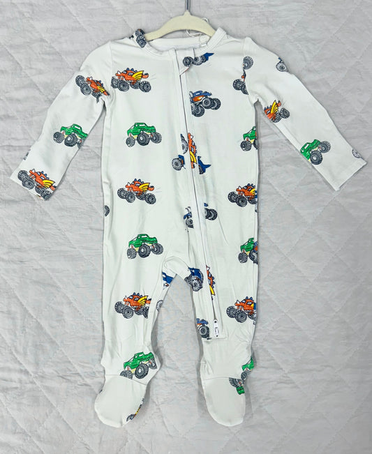 AD Monster Trucks Zipper Footie