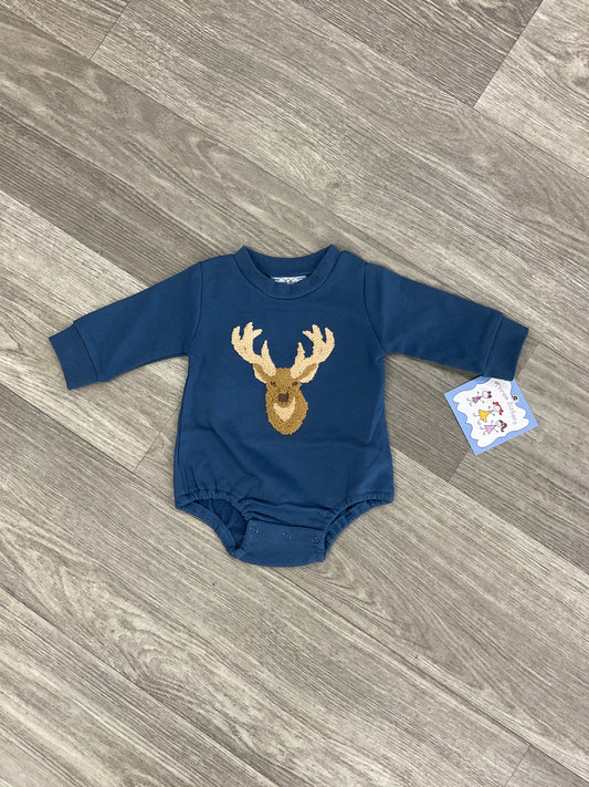 Three Sisters Deer Applique Boy L/S Bubble