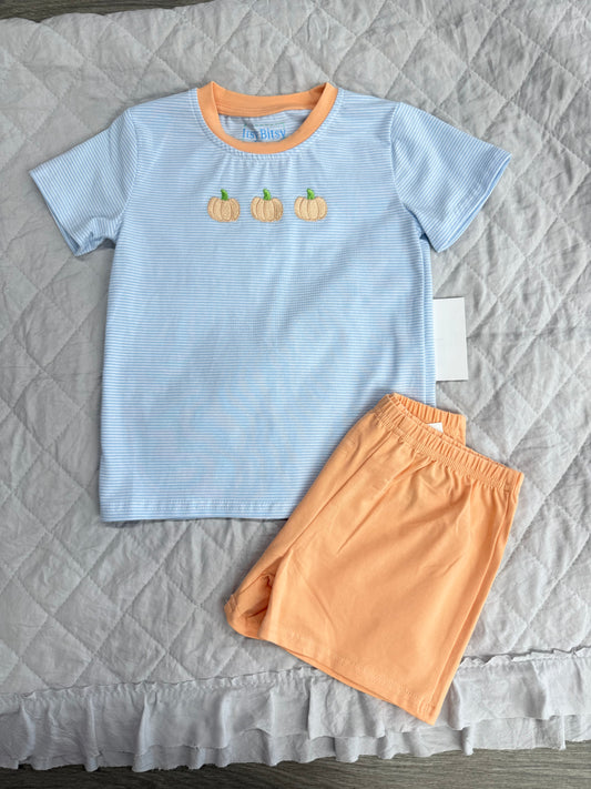 Itsy Bitsy Boys Pumpkin Short Set