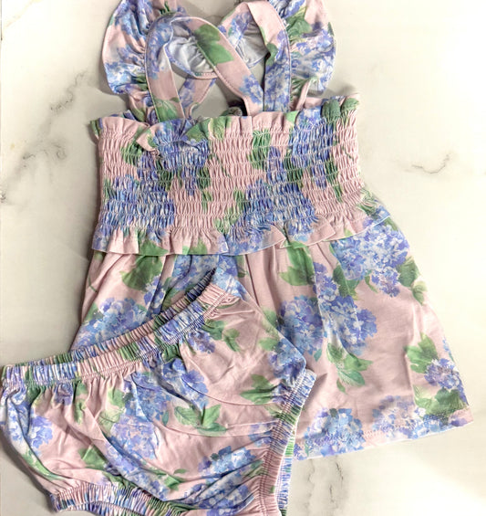 AD Hydrangeas Smocked Top with Bloomer