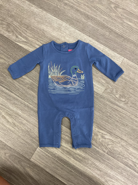Banana Split Mallard Duck Embroidery Romper