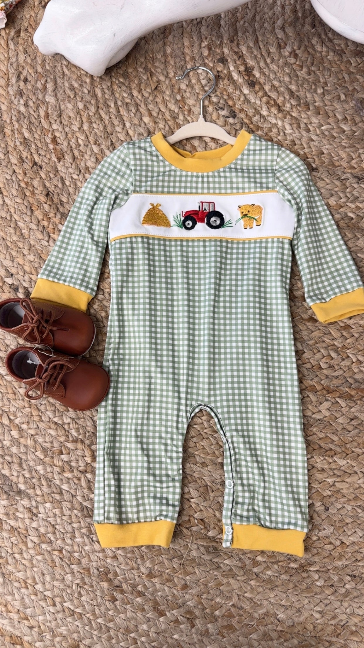 Highland Cow Boy Romper