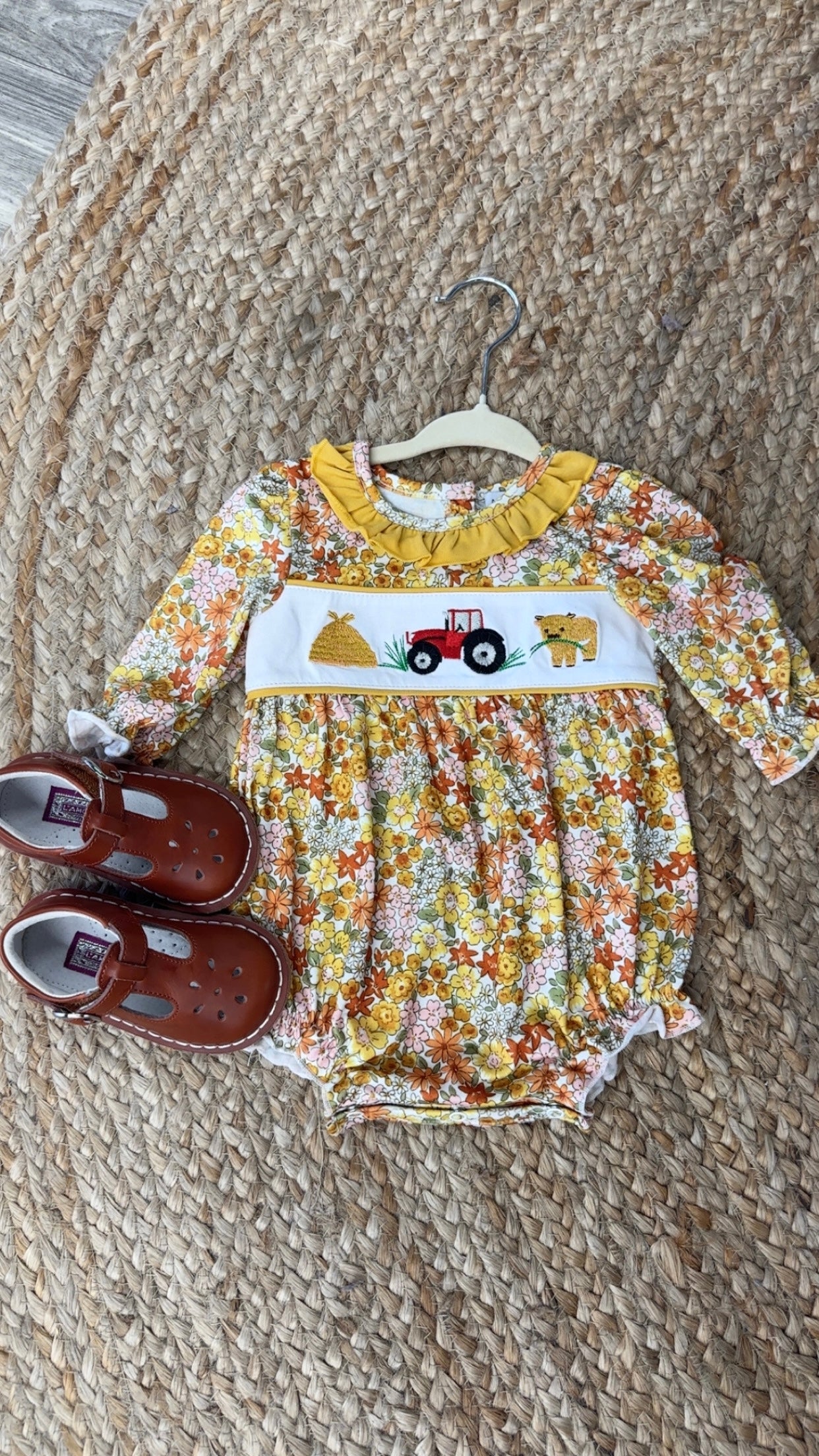 Highland Cow Girl Romper