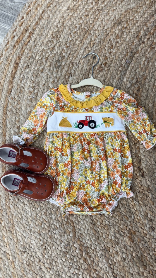 Highland Cow Girl Romper