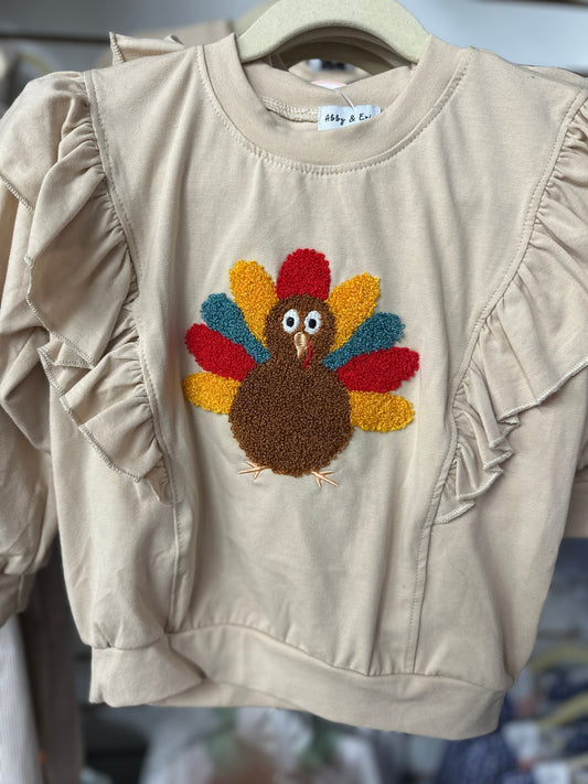 Girls Turkey French Knot Shirt
