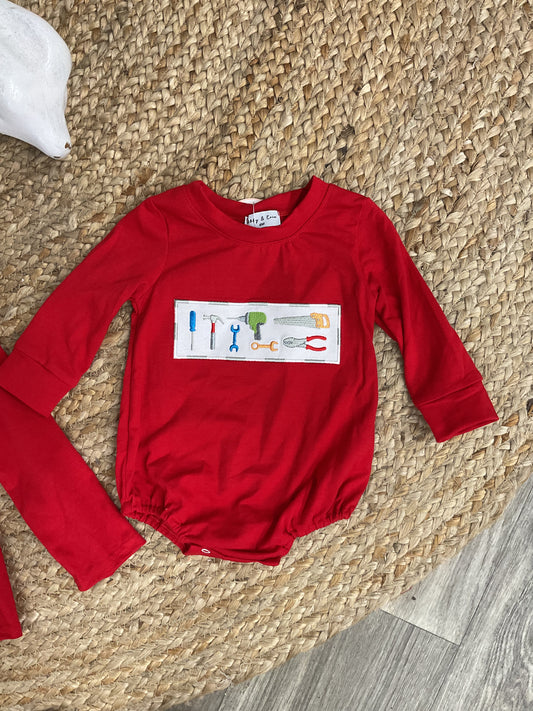 Red Tools Embroidered Bubble