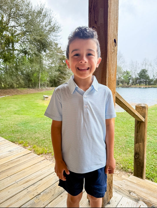 Meripex Micro Lt. Blue/White Polo