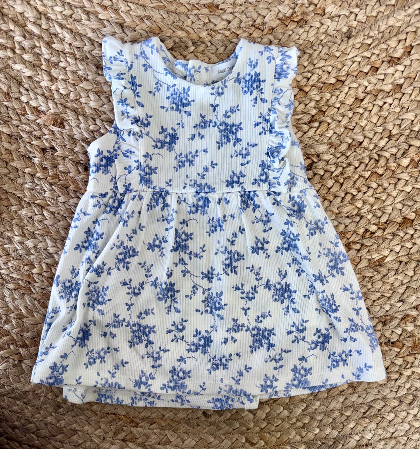 AD Baby Blue Vines Floral Bodysuit Dress