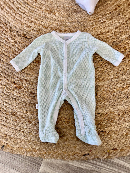 Paty Knit Footie #219 - Mint/White