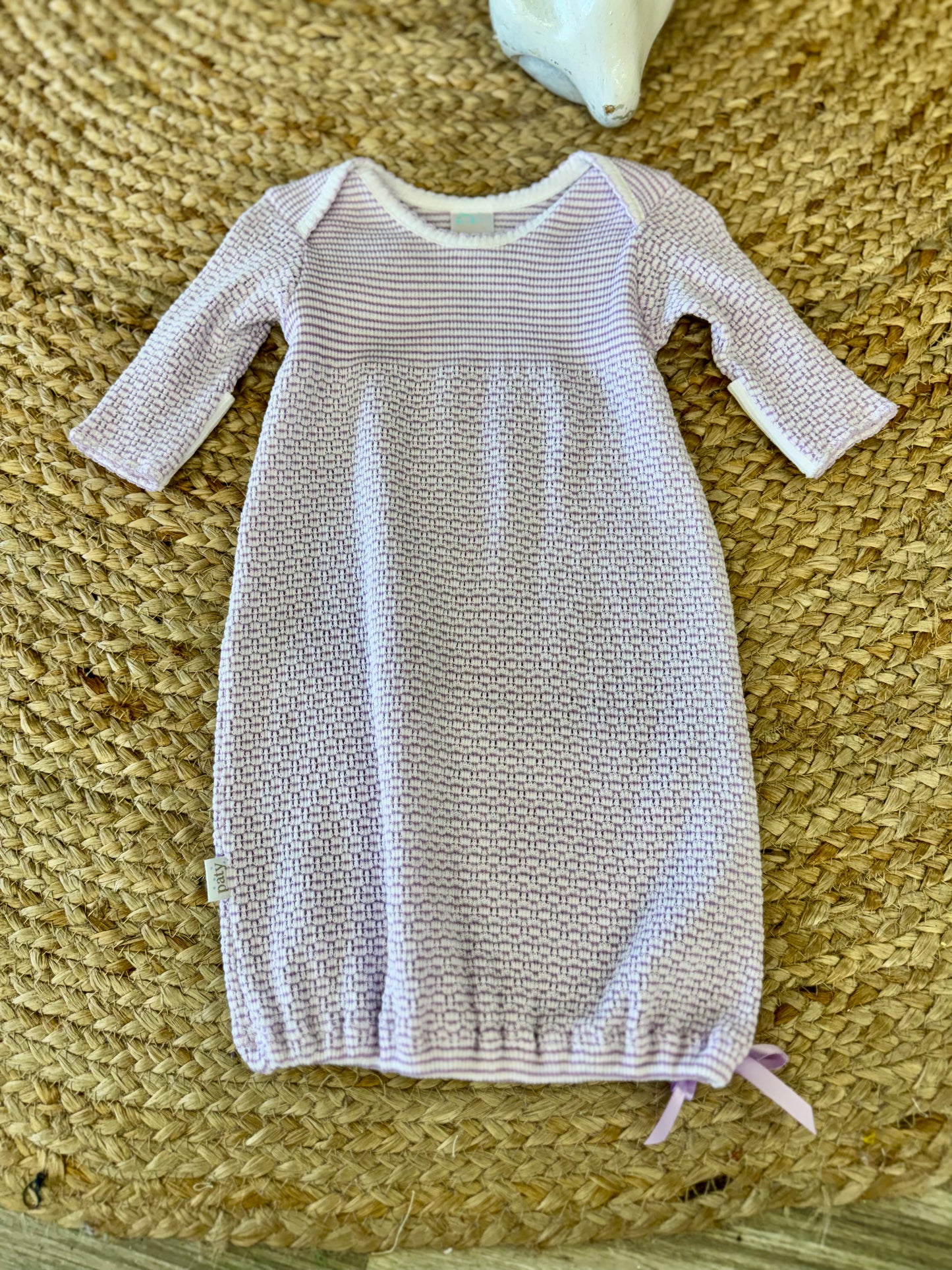 Paty Knit Overlap Shoulder Gown Lavender
