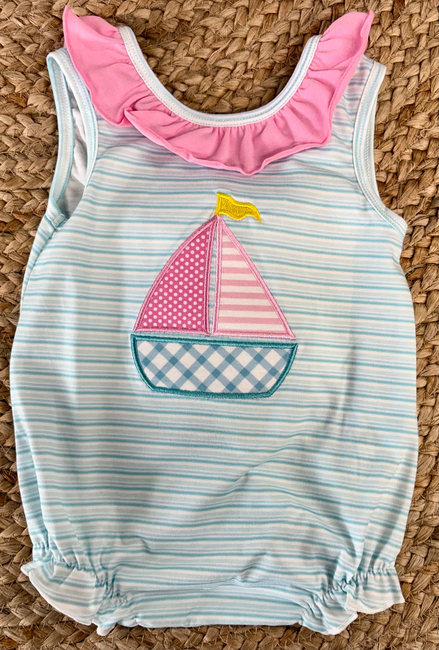 Sailboat Applique Ruffle Bubble