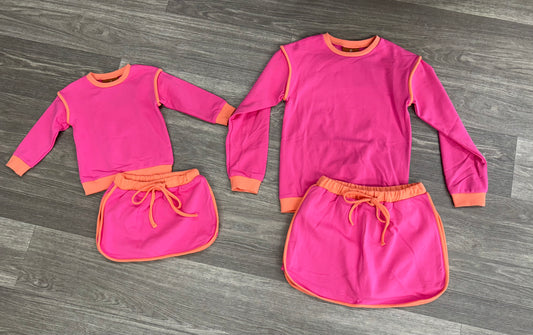 Josie Skort Set - Pink & Orange