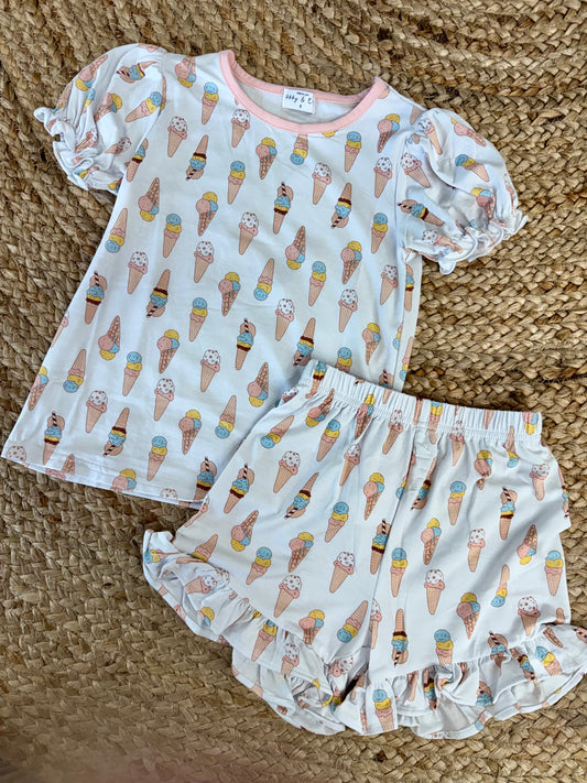 Pink Ice Cream Bamboo PJ Set