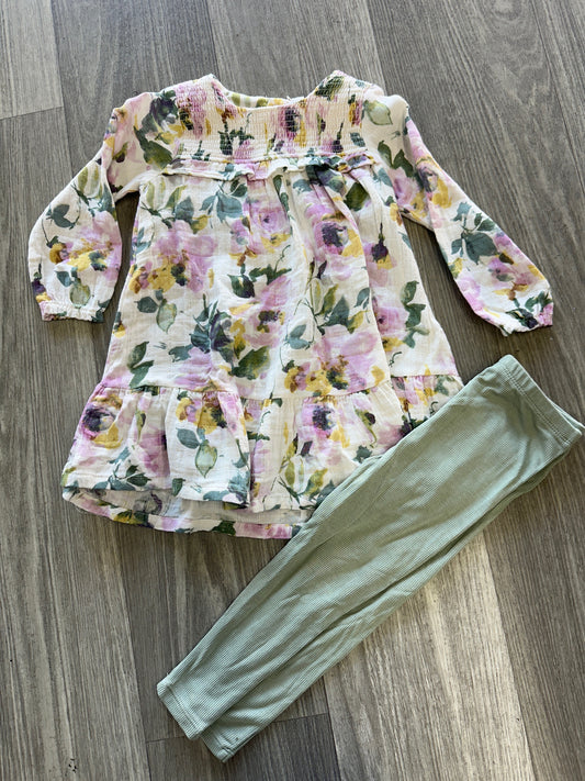 Watercolor Rose Dress/Legging Set