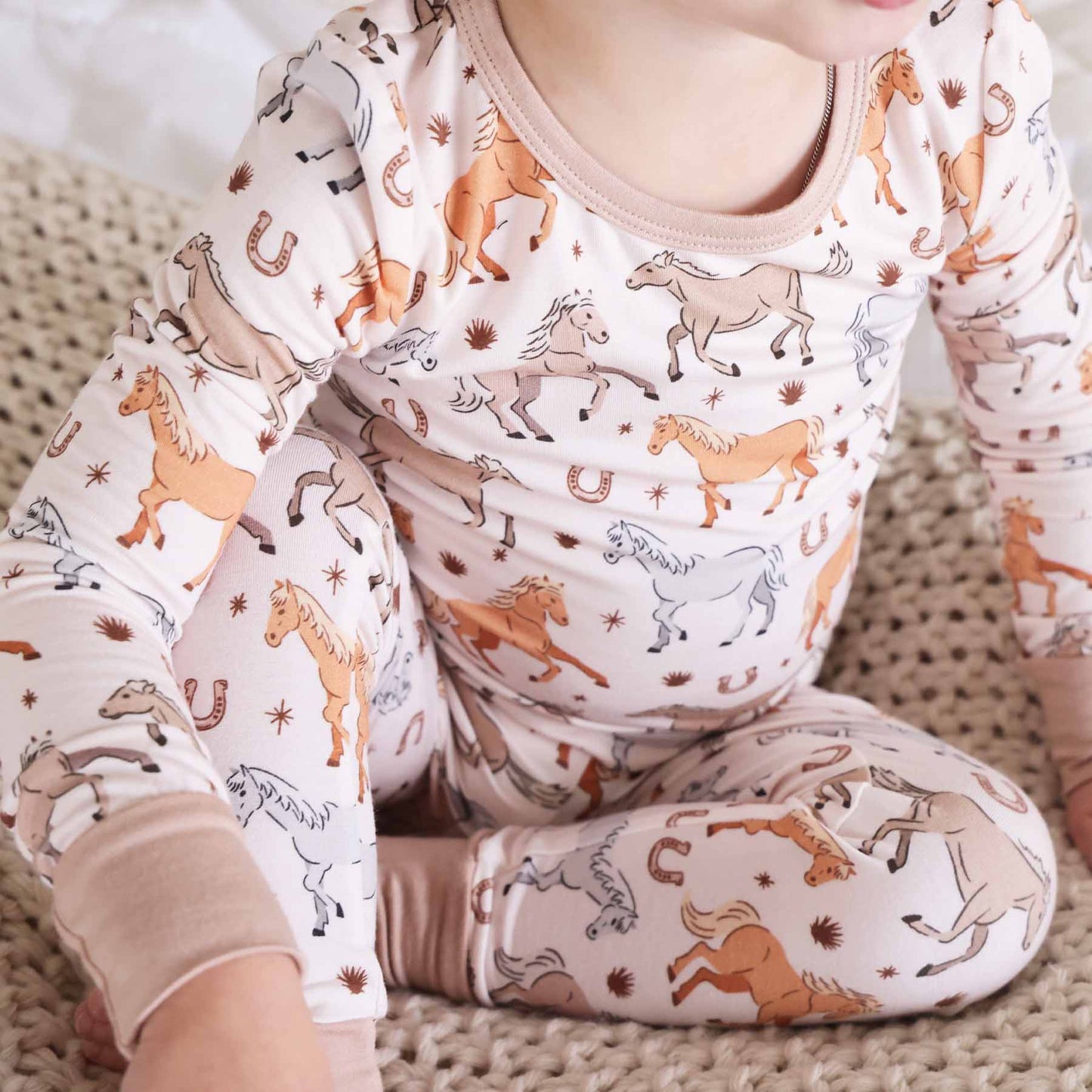 Two Piece Pajama Set - Horses