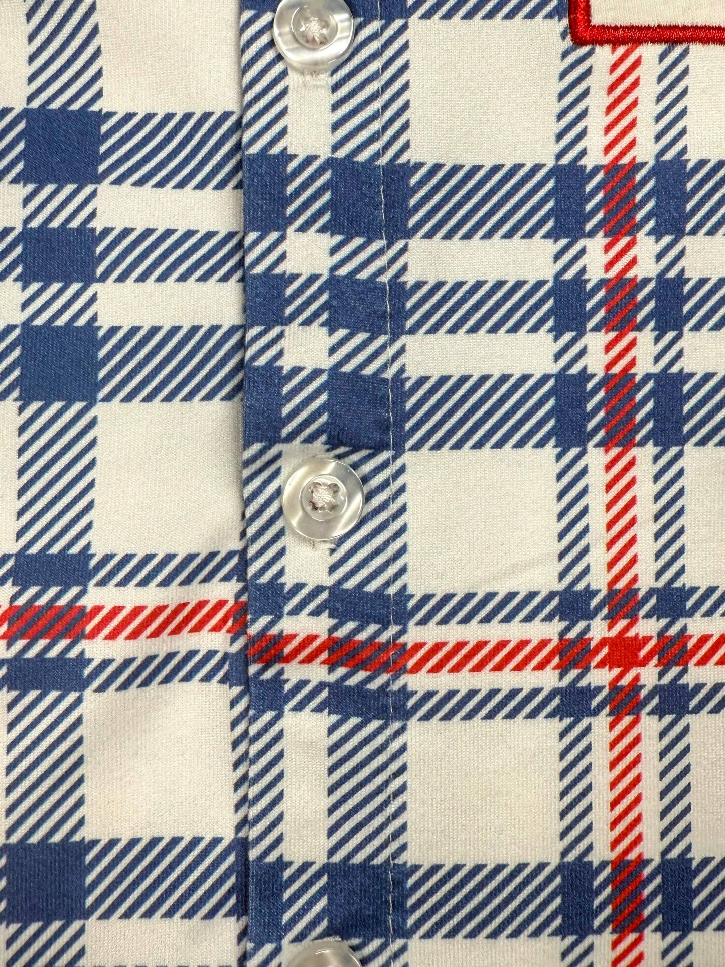 Apple Embroidered Plaid Boy's Collared Top