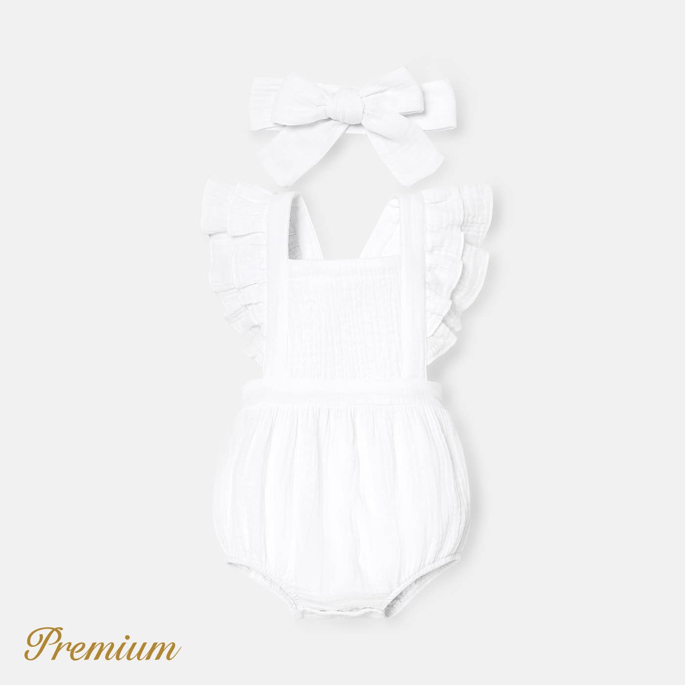 Light Blue Crepe Solid Ruffle Trim Bubble