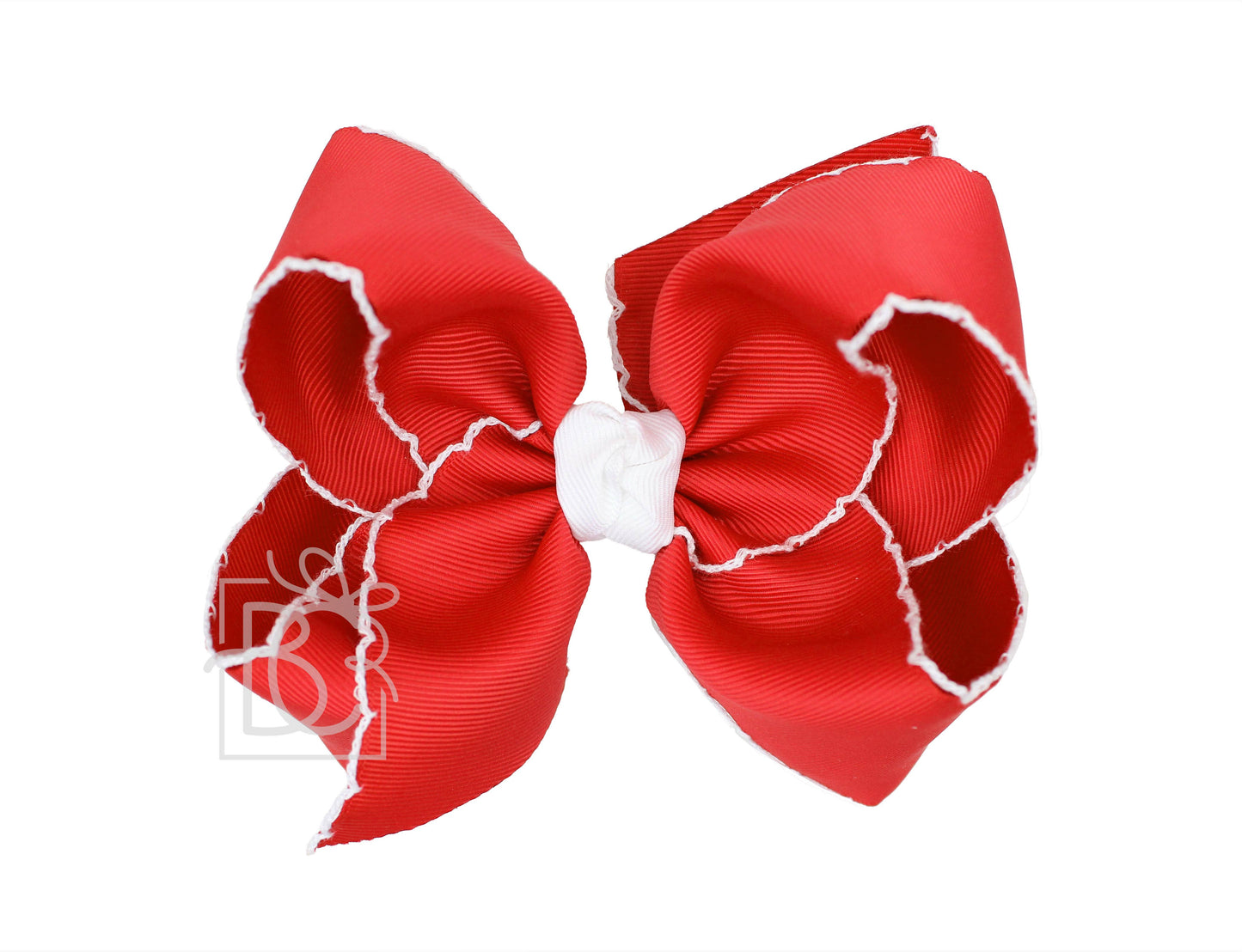 Crochet Edge Bows (Red & White)