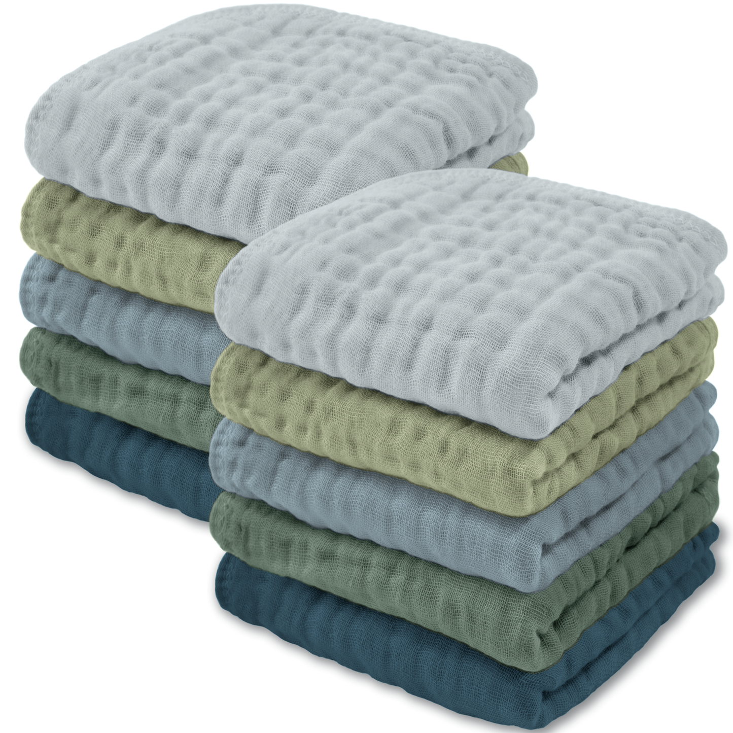 Baby Washcloths 100% Muslin Cotton by Comfy Cubs