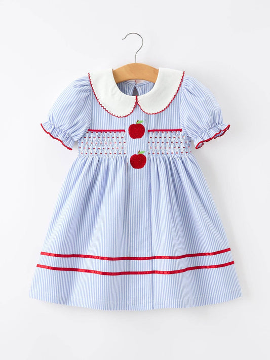 Back to School Apple Chenille Girls Dress