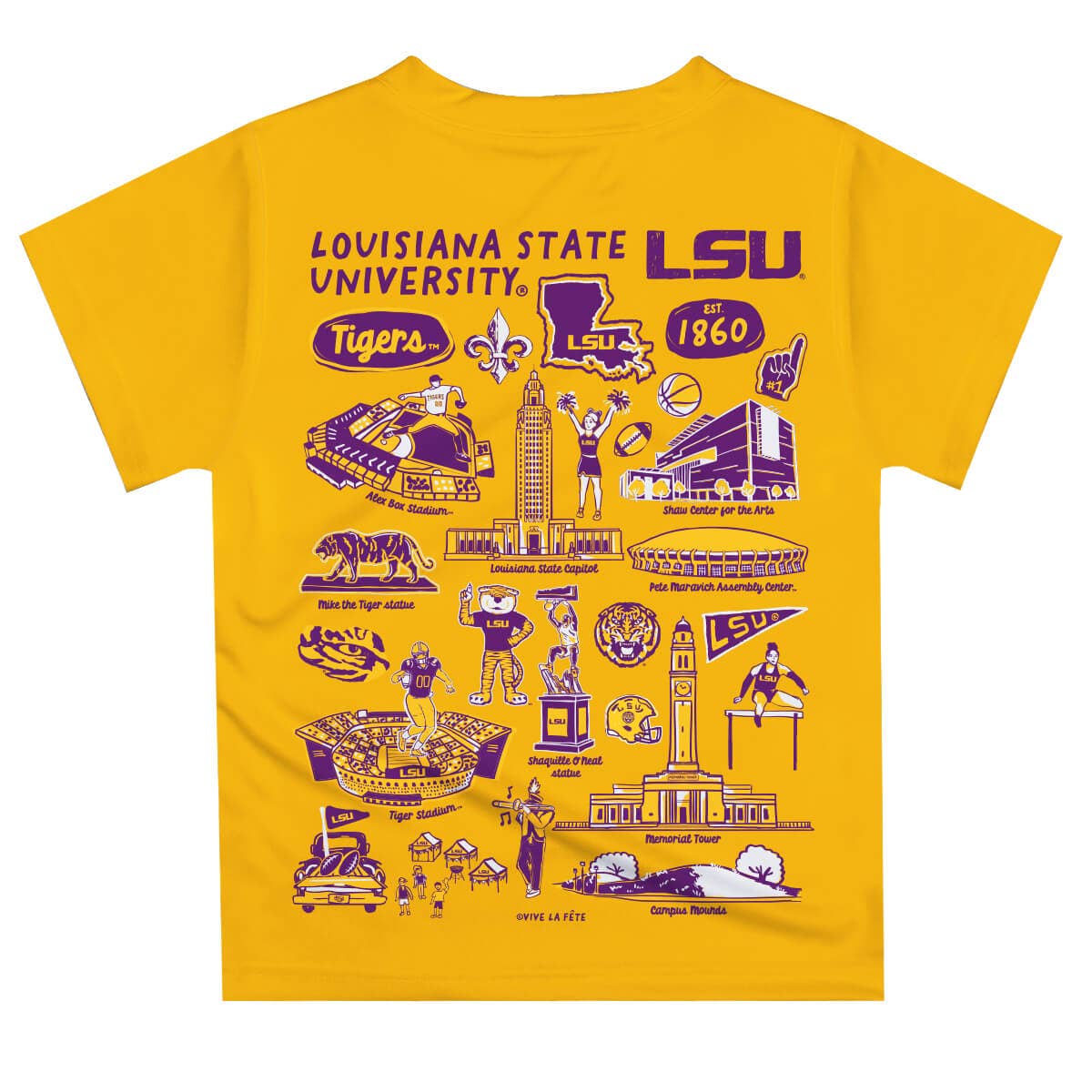 LSU Tigers Hand Sketched Impressions Boys T-Shirt