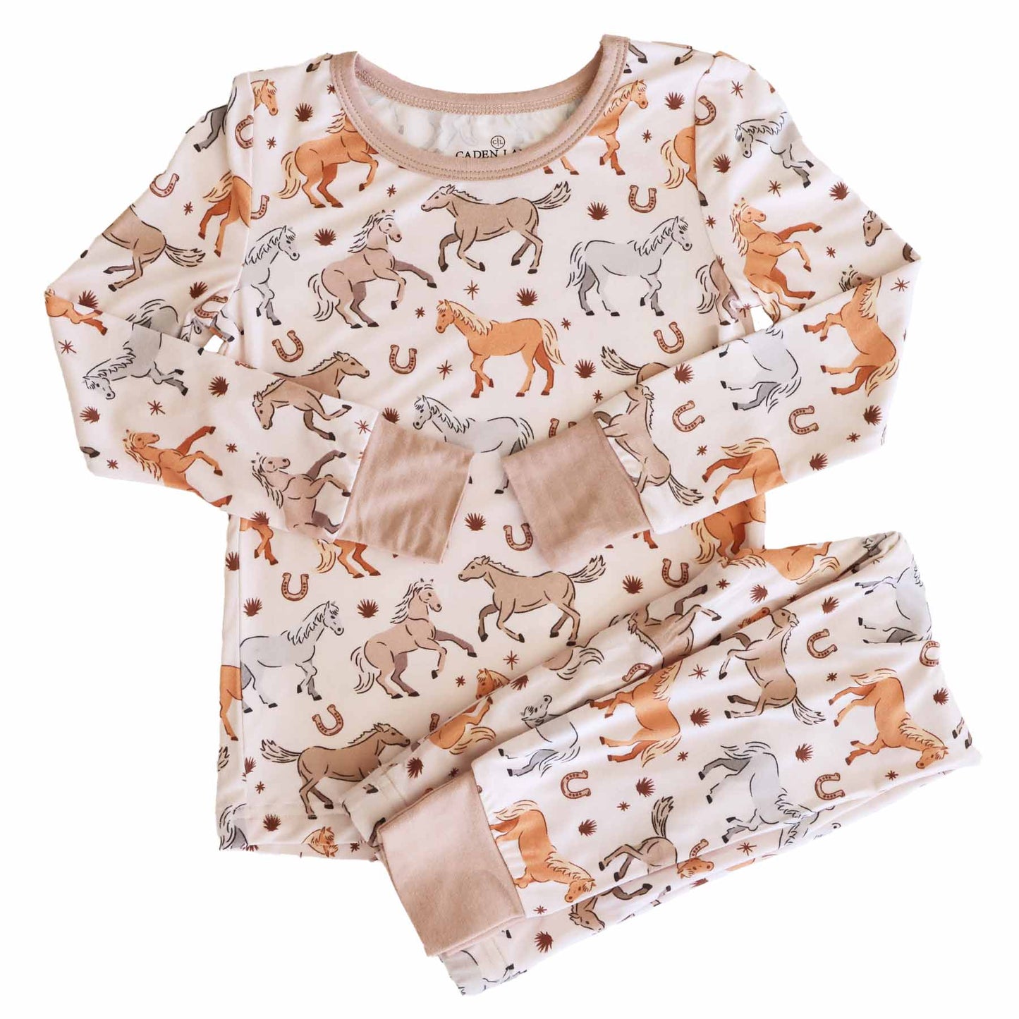 Two Piece Pajama Set - Horses
