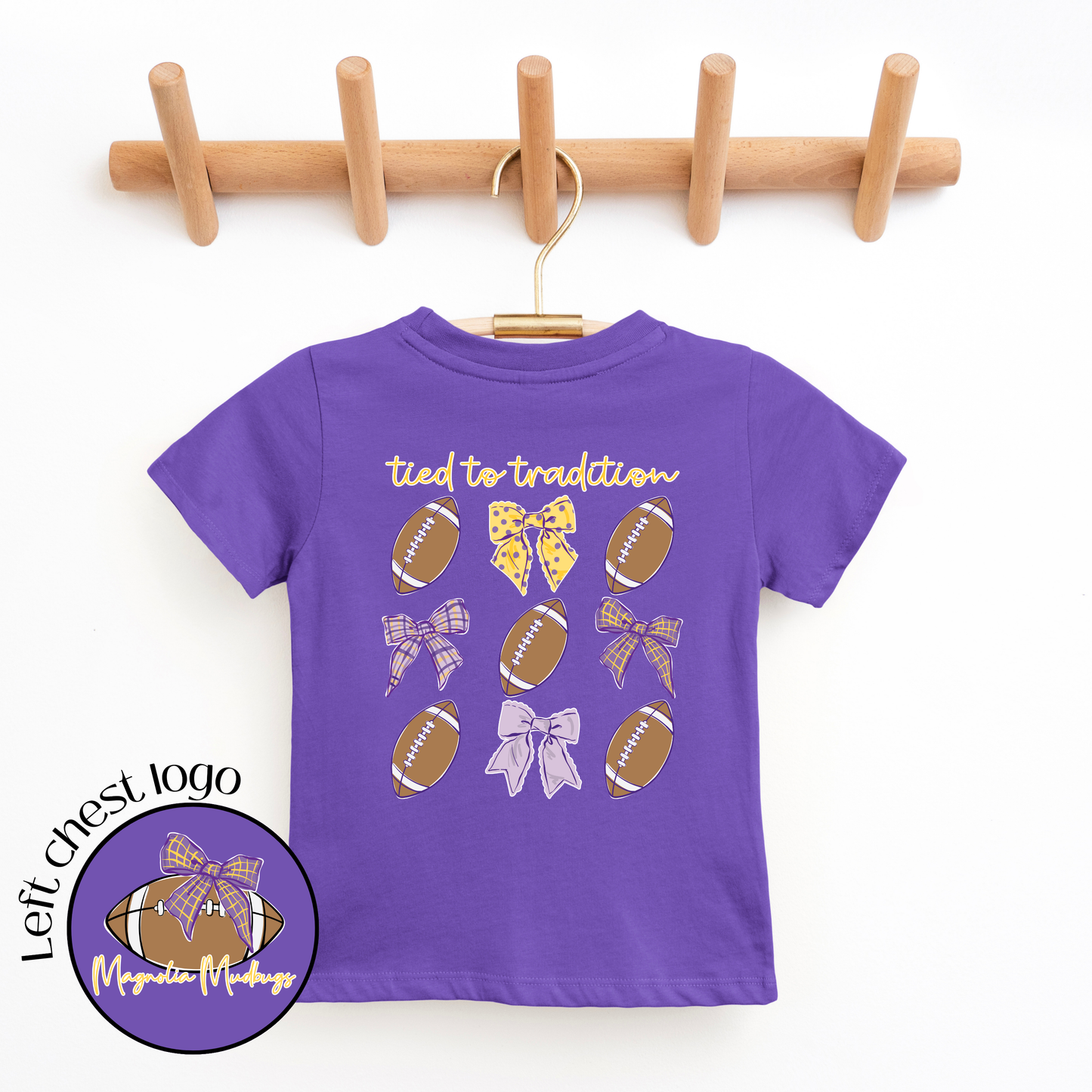 Tied to Tradition | Purple + Gold | Football Kid’s Tee