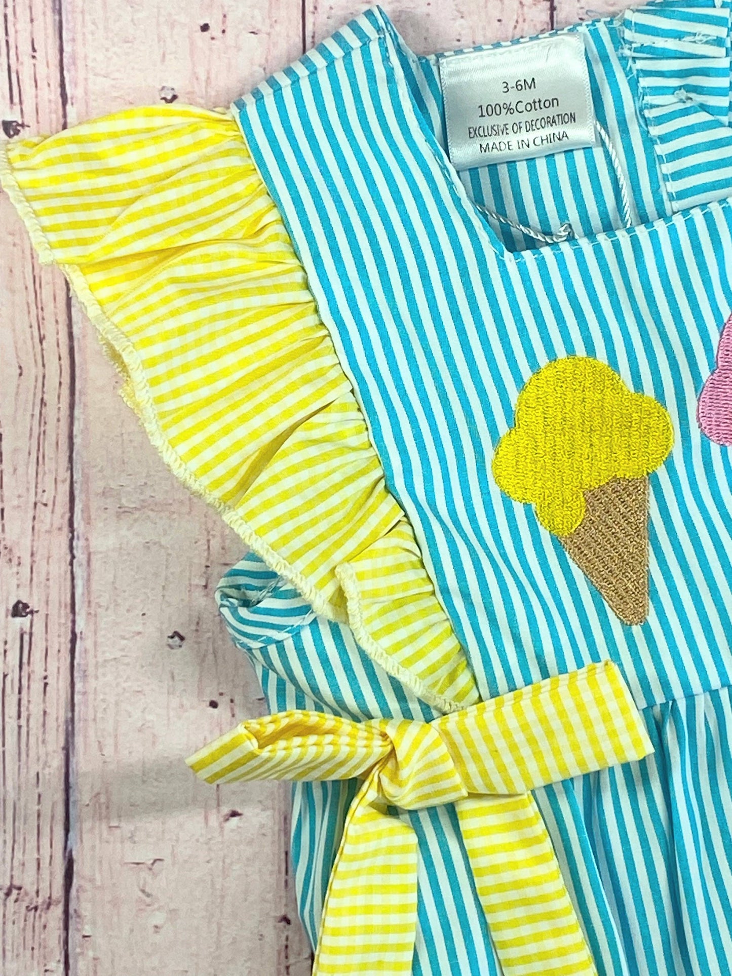 Ice Cream Ruffles & Bows Infant Romper