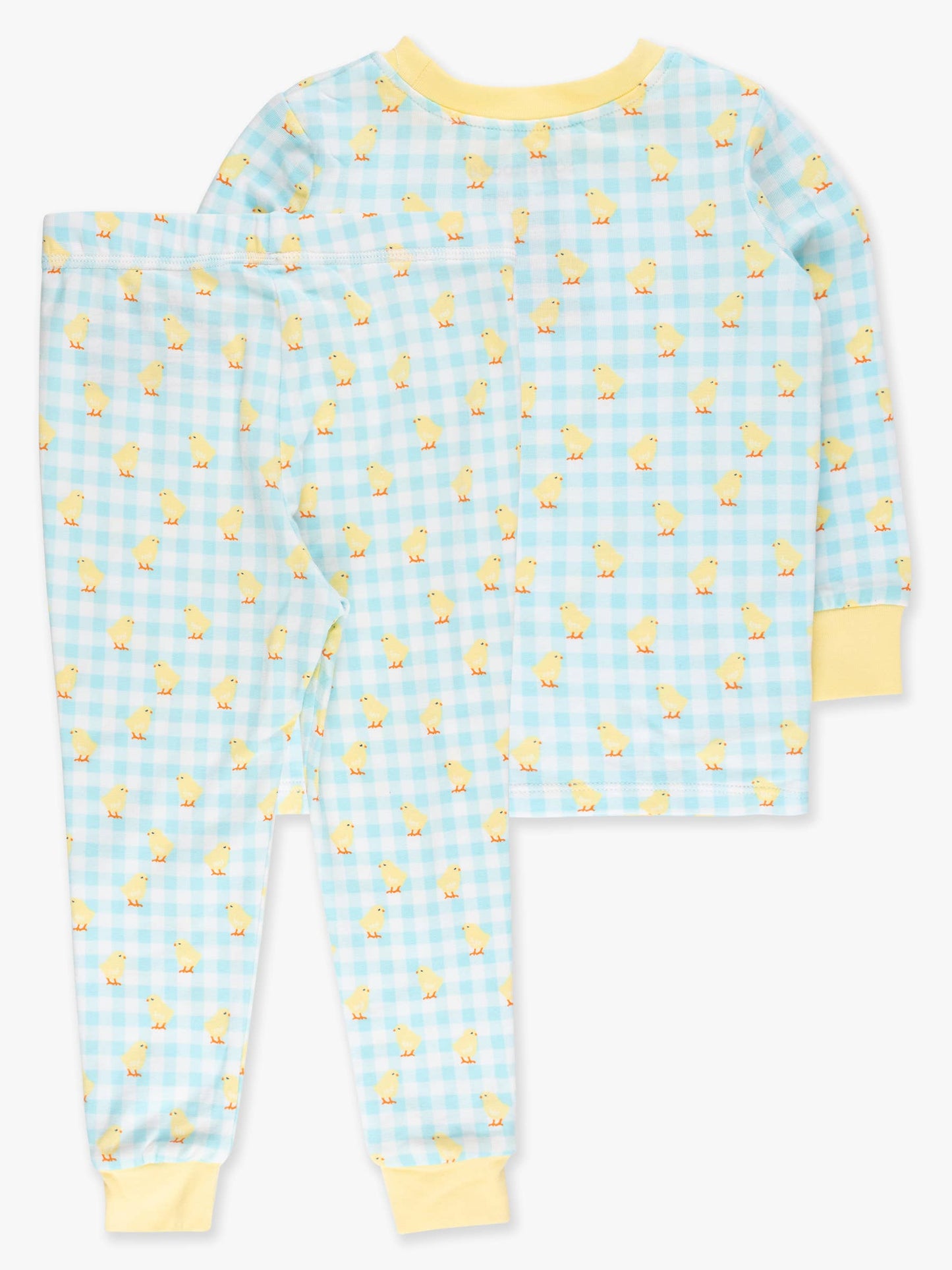 SoftSnooze™ Kids Cotton Modal Chirping Chicks Gingham Long Sleeve Pajama Set