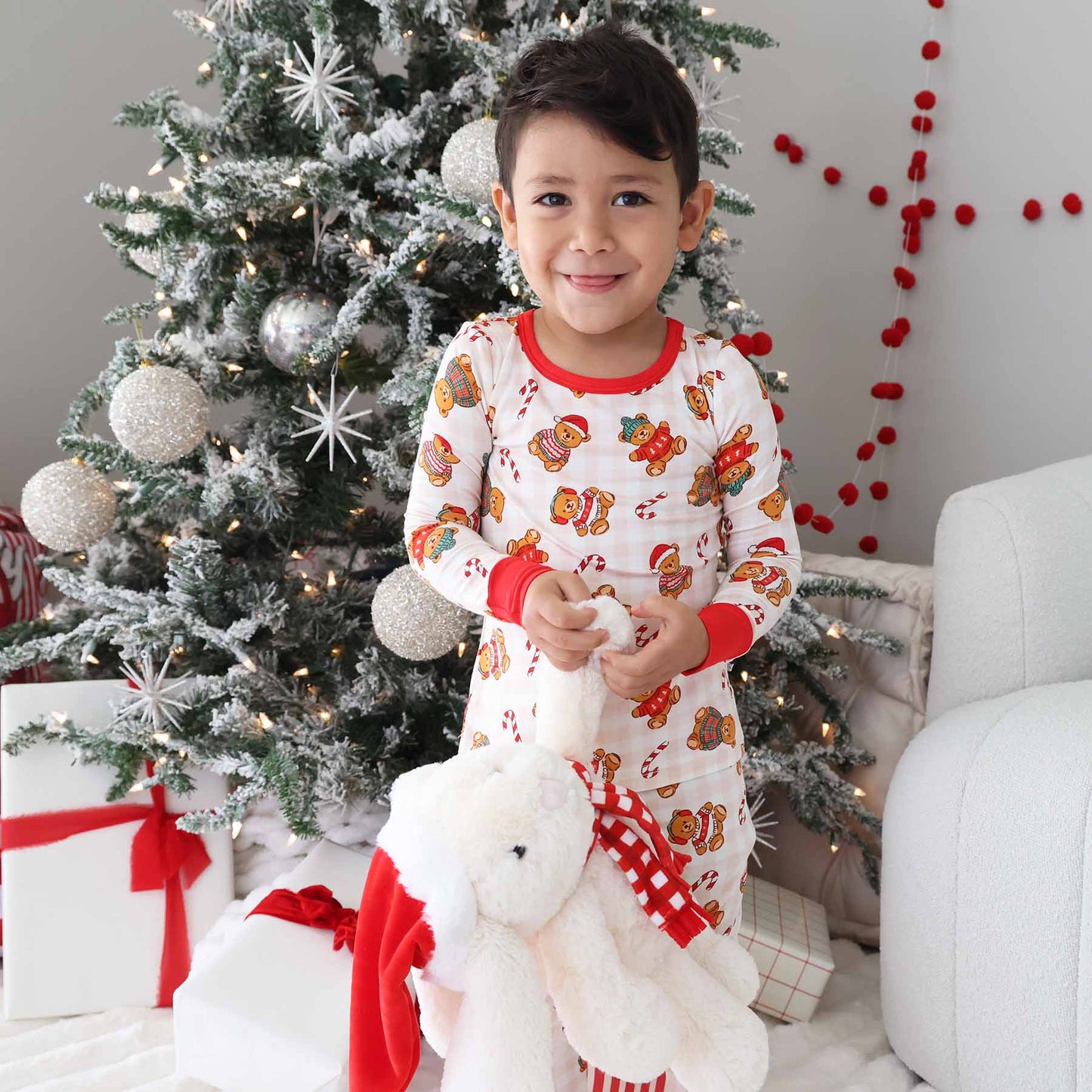 Beary Christmas Two Piece Pajama Set | Neutral