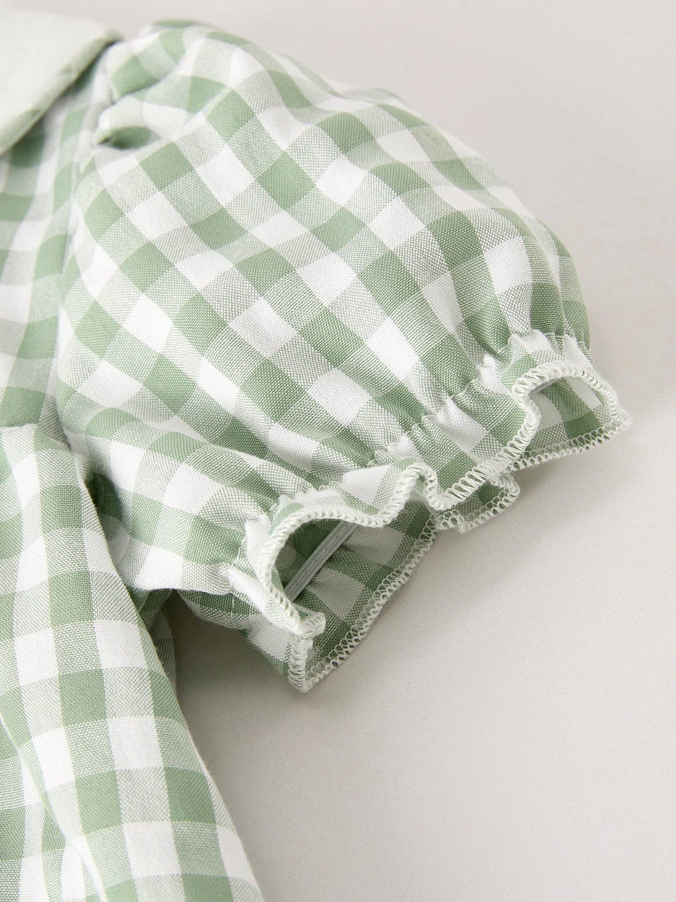 Fall Pumpkin Applique Plaid Green Girls Dress