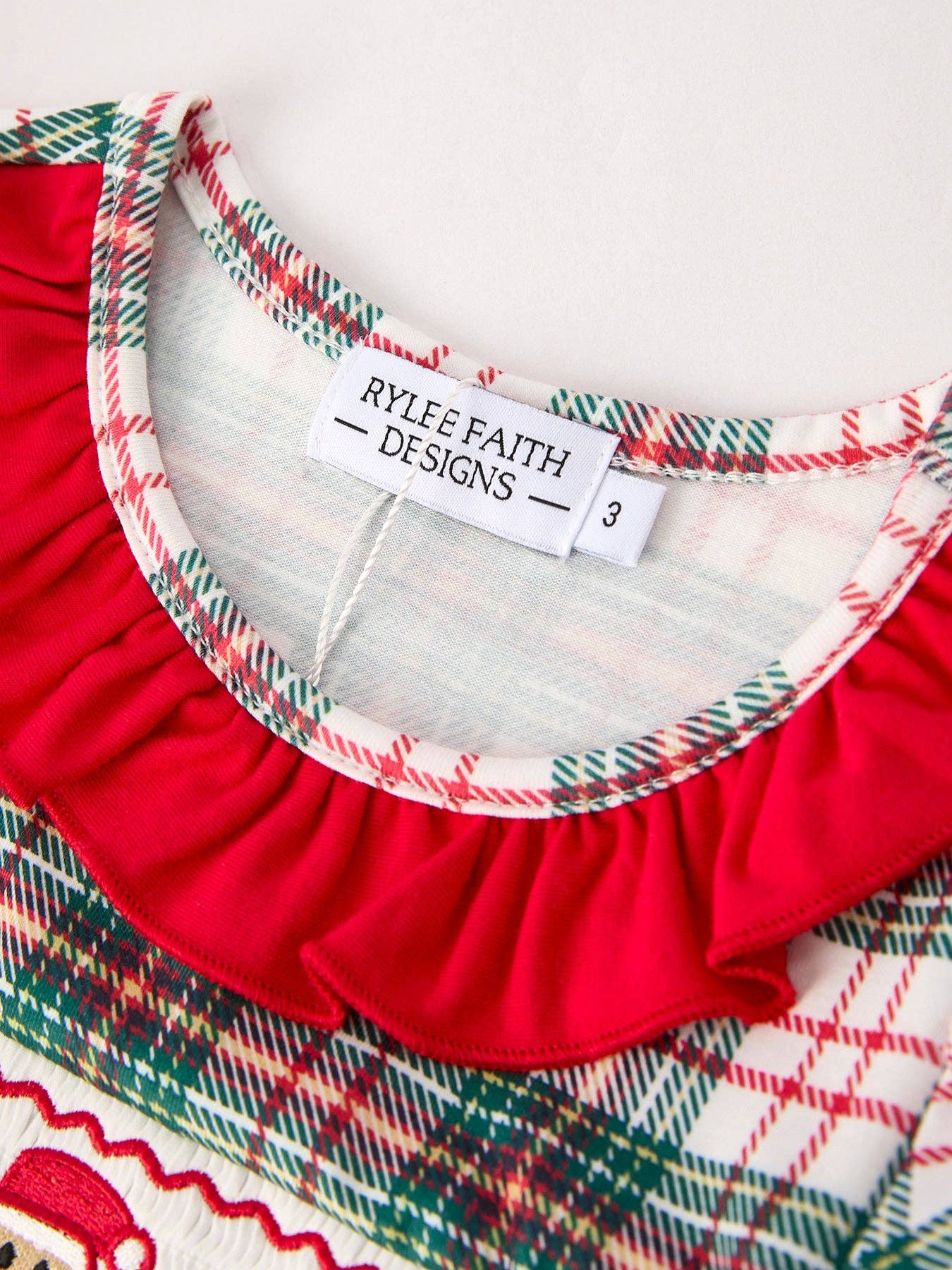 Christmas Embroidery Plaid Dress