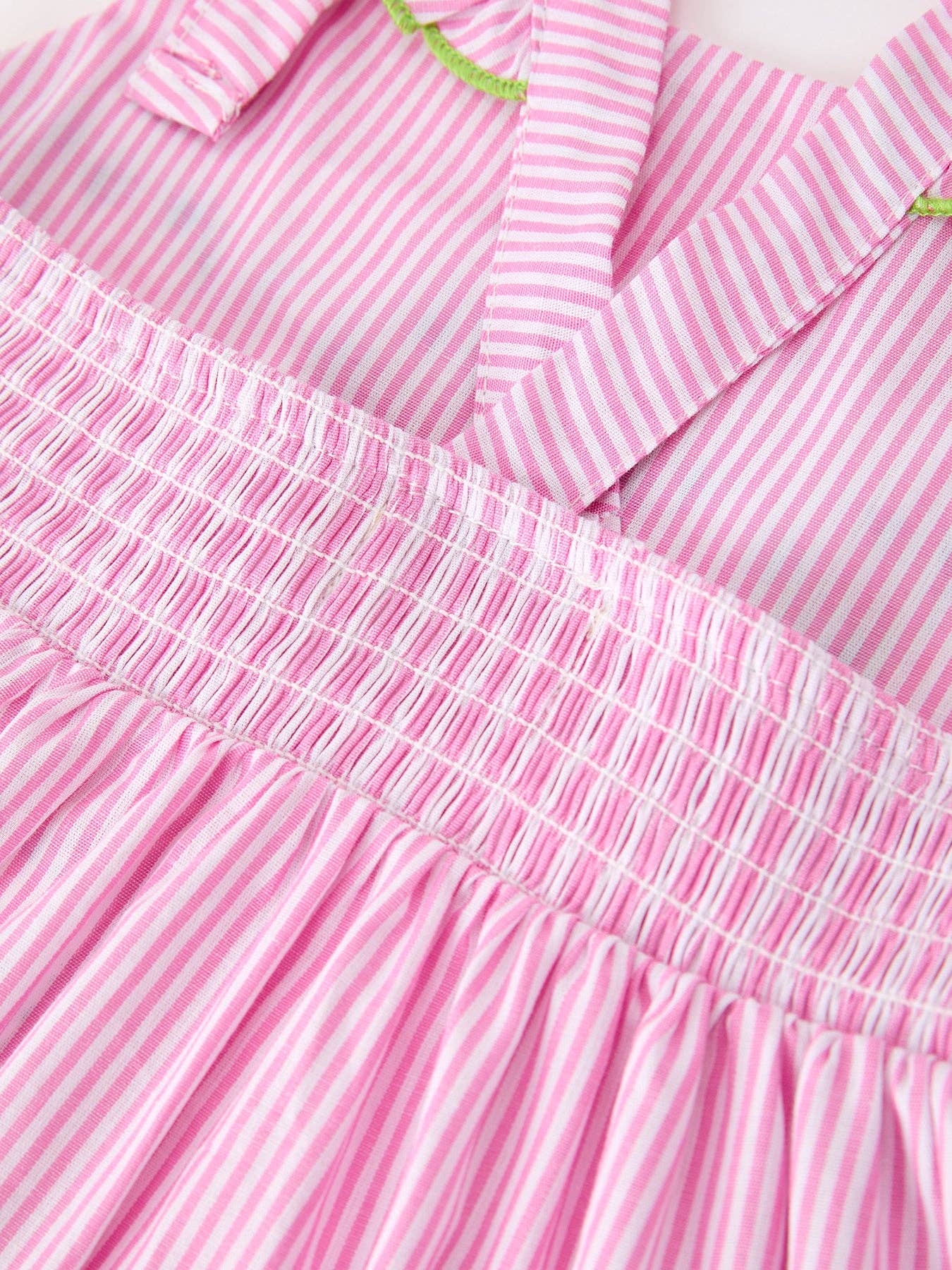Turtle Girls Dress Pink Stripe Ruffle Strap
