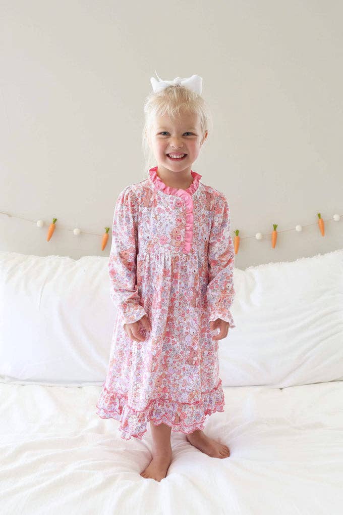Long Sleeve Princess Ruffle Nightgown | Bunny Blossoms