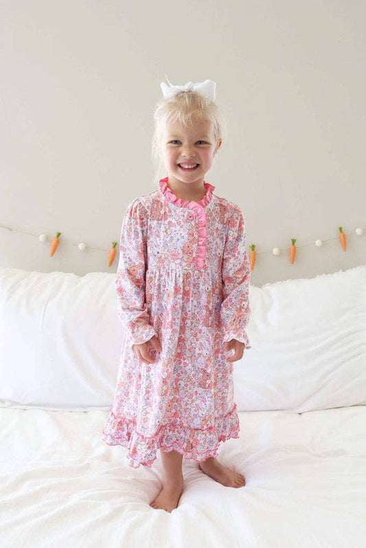 Long Sleeve Princess Ruffle Nightgown | Bunny Blossoms