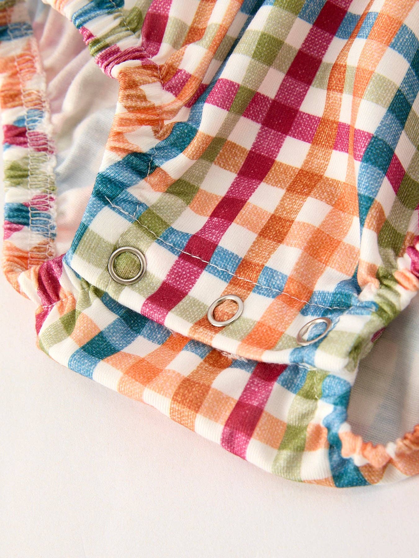 Turkey Plaid Embroidery Smocking Girls Bubble