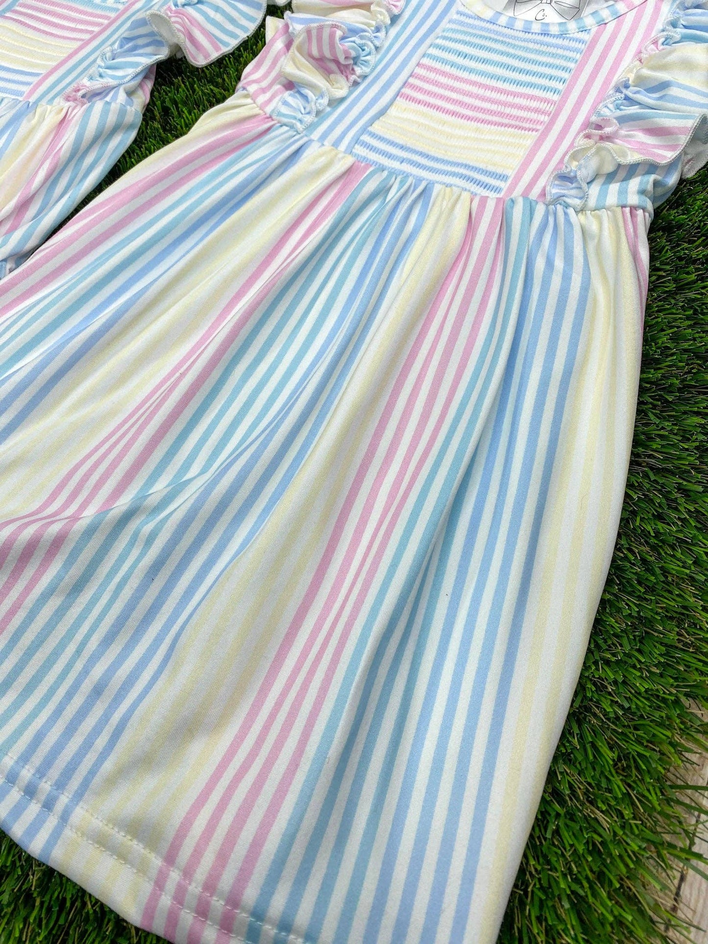 Classic Stripes Ruffle Girls Dress