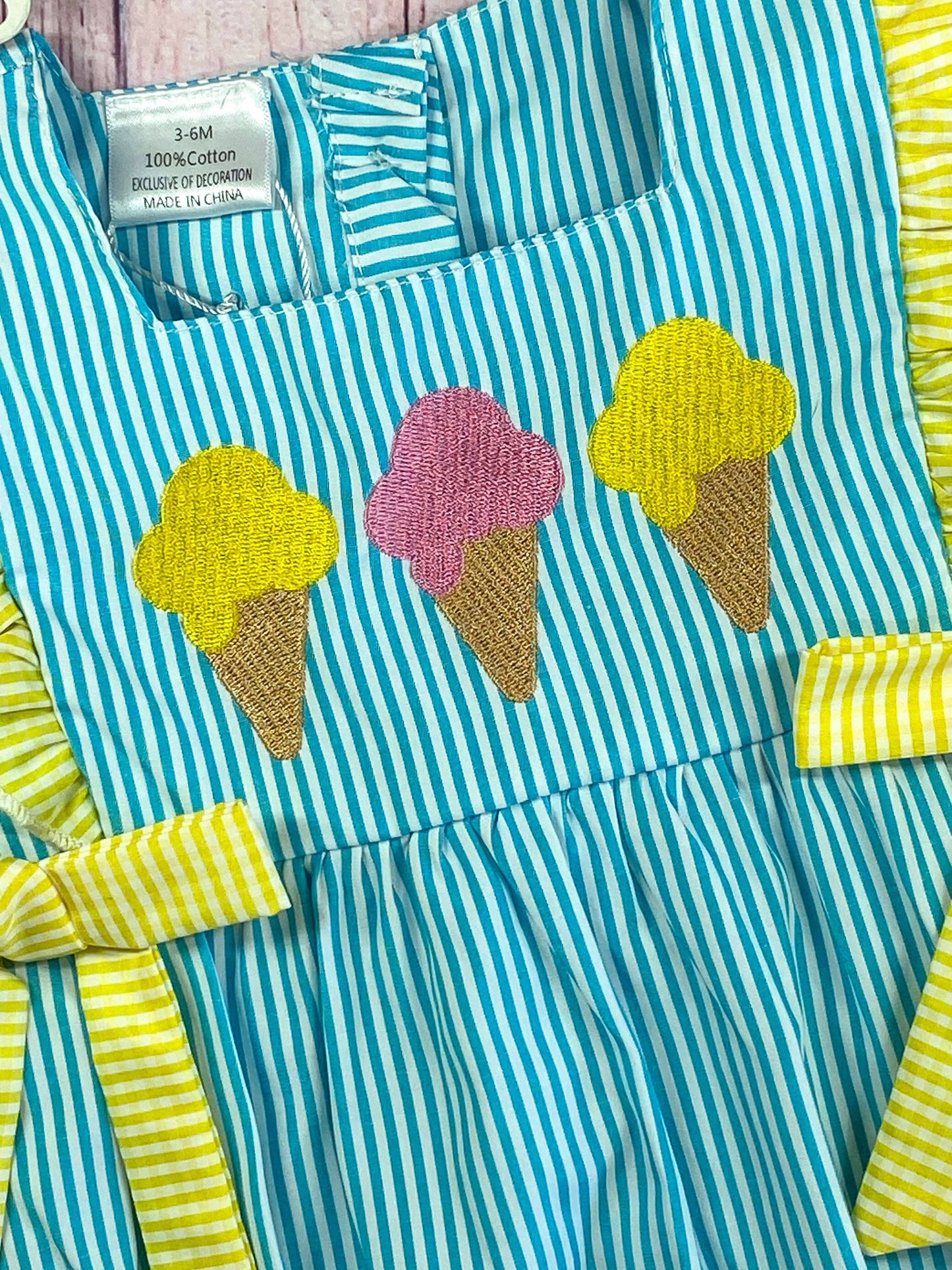 Ice Cream Ruffles & Bows Infant Romper