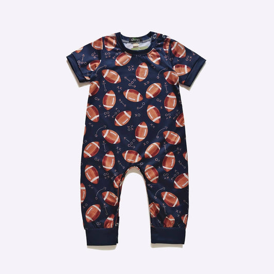 Navy Football Boy Romper