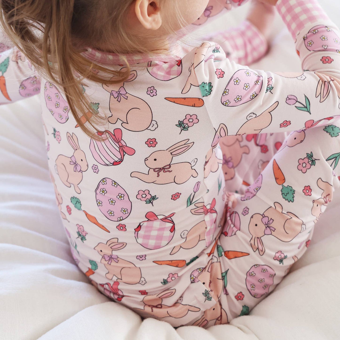 Hoppy Spring Two Piece Pajama Set | Pink
