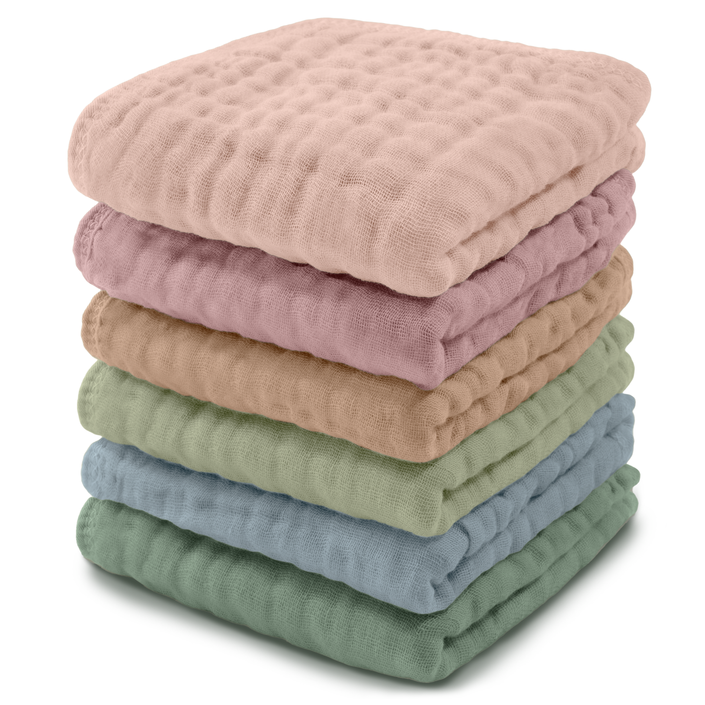 Baby Washcloths 100% Muslin Cotton by Comfy Cubs