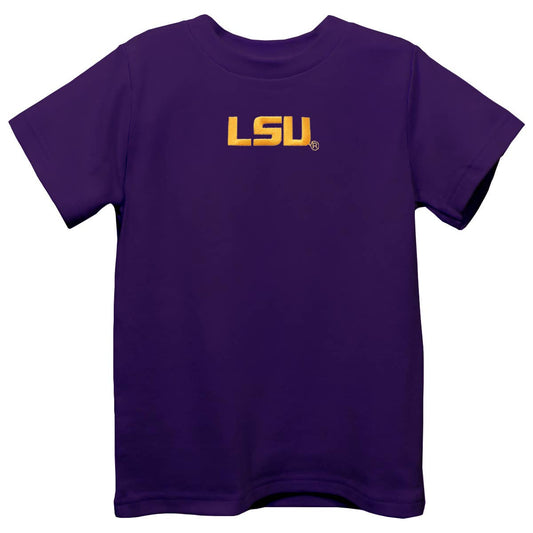 LSU Tigers Embroidered Purple Short Sleeve Boys