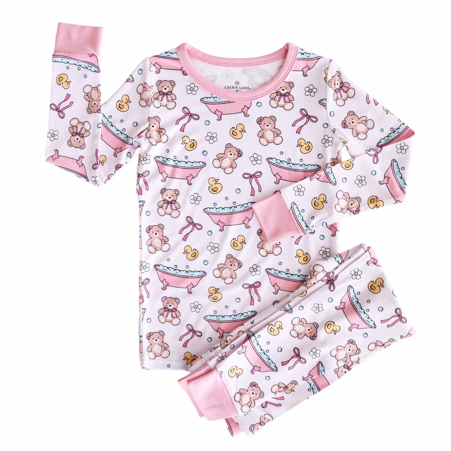 Bathtime Besties Two Piece Pajama Set | Pink