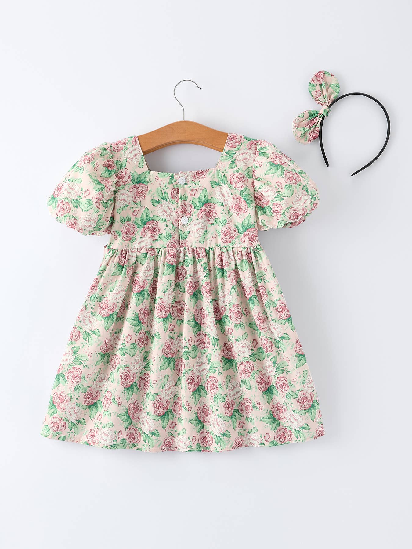 Vintage Rose Baby Girls Dress Sister Outfit