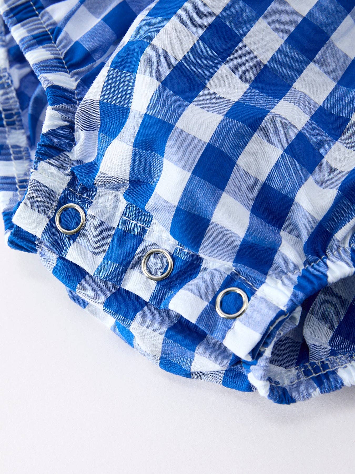 Plaid Bow Baby Romper