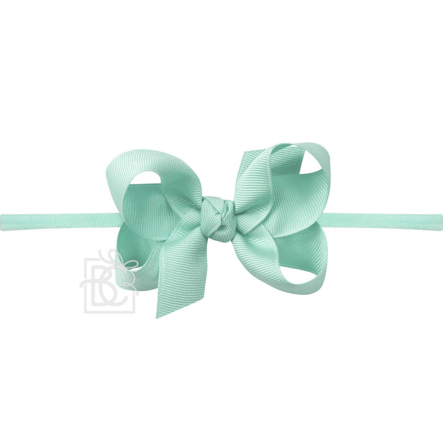 1/4" NYLON PANTYHOSE HEADBAND W/SIGNATURE GROSGRAIN BOW
