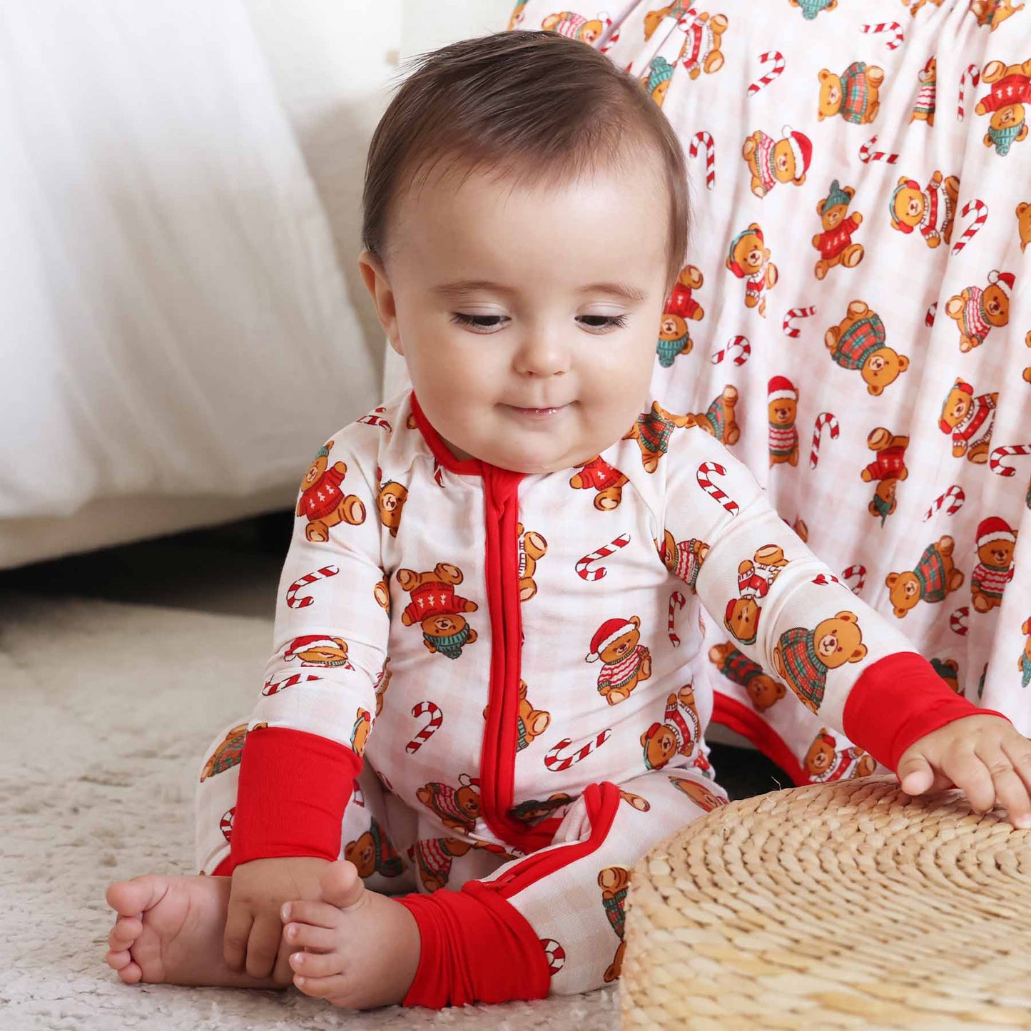 Beary Christmas Convertible Zip Romper | Neutral